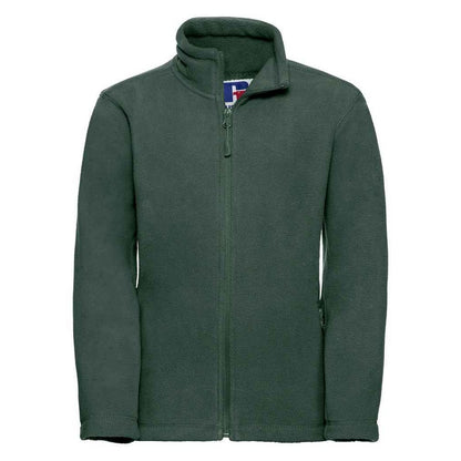 Bottle Green - Front - Russell Childrens-Kids Full Zip Outdoor Fleece Jacket