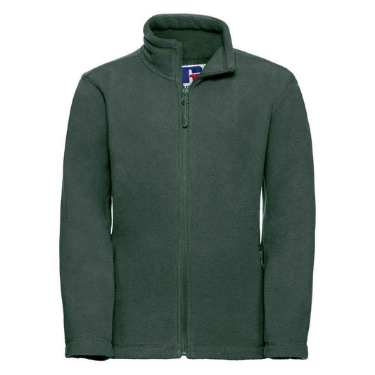 Bottle Green - Front - Russell Childrens-Kids Full Zip Outdoor Fleece Jacket