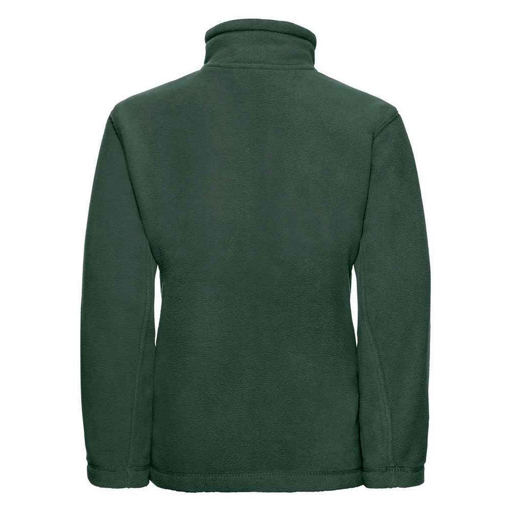 Bottle Green - Back - Russell Childrens-Kids Full Zip Outdoor Fleece Jacket