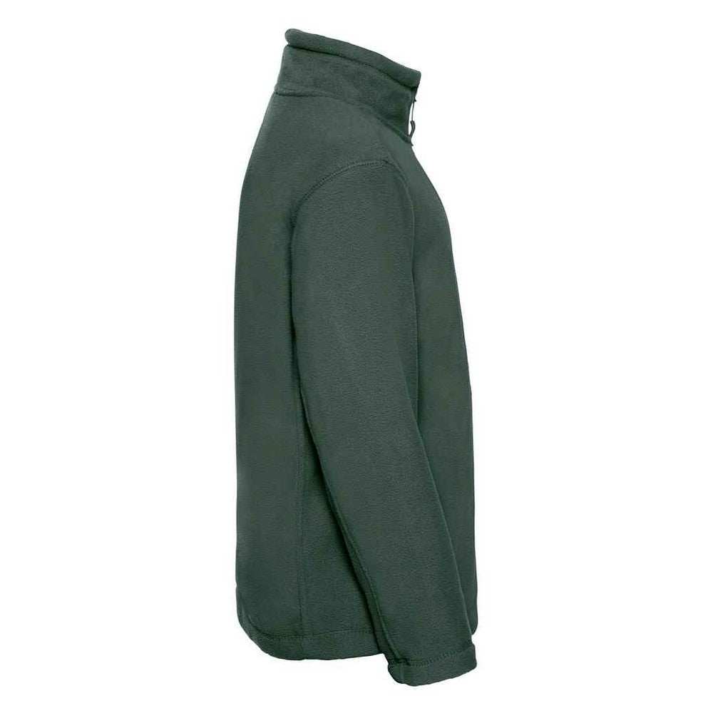 Bottle Green - Side - Russell Childrens-Kids Full Zip Outdoor Fleece Jacket