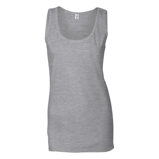 Sports Grey - Front - Gildan Womens-Ladies Soft Tank Top
