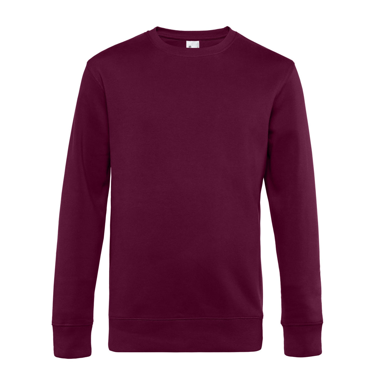 Dark Cherry - Front - B&C Mens King Crew Neck Jumper