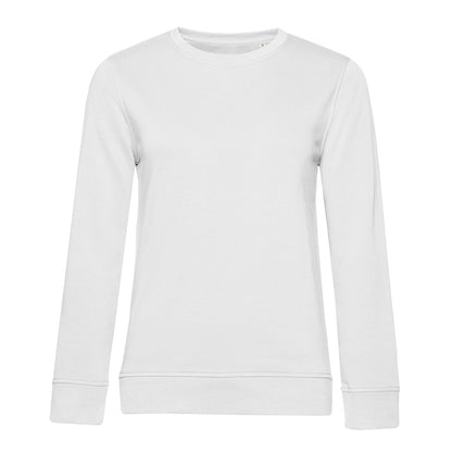 White - Front - B&C Womens-Ladies Inspire Crew Neck Jumper