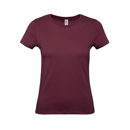 Burgundy - Front - B&C Womens-Ladies #Inspire E150 T-Shirt