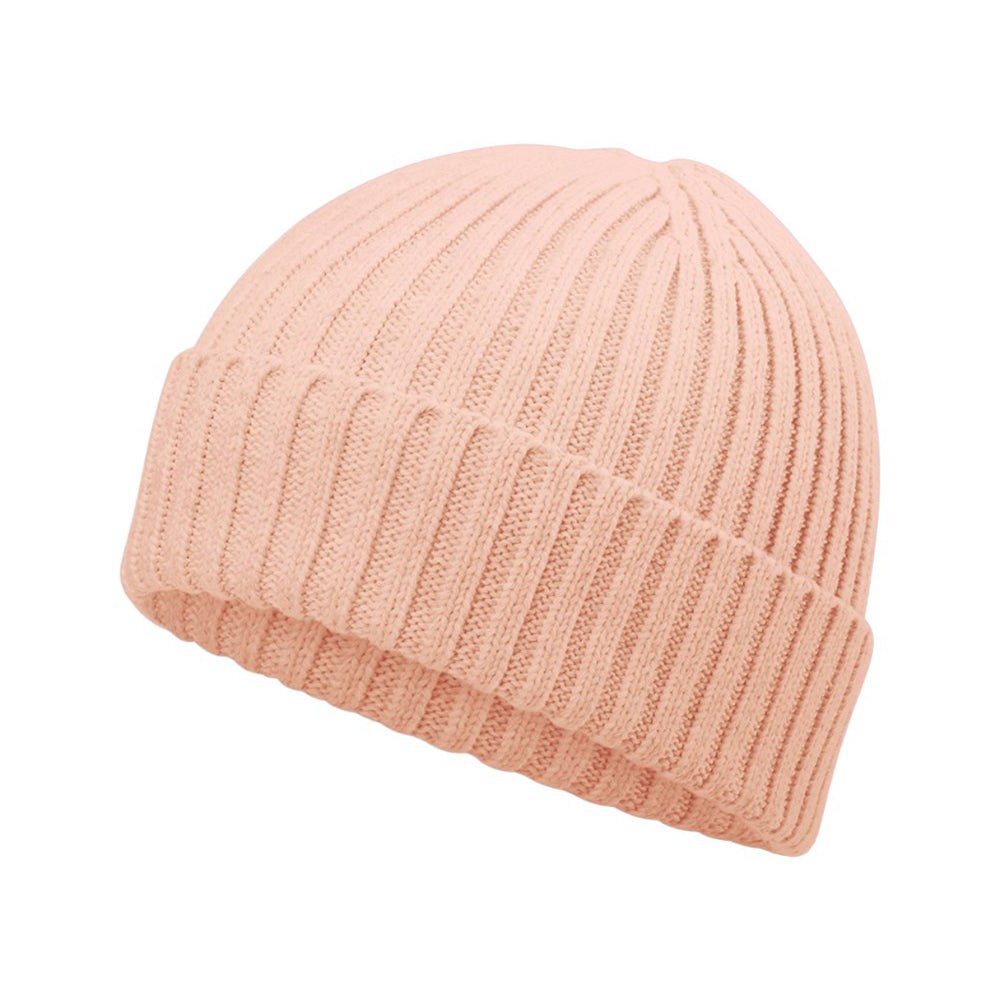 Peach - Back - Beechfield Childrens-Kids Organic Cotton Beanie