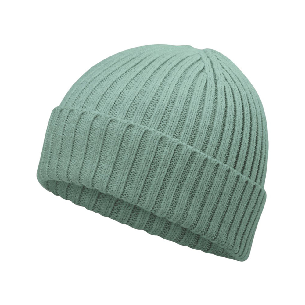 Dusty Green - Back - Beechfield Childrens-Kids Organic Cotton Beanie