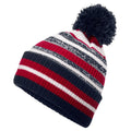 French Navy-Classic Red-White - Back - Beechfield Multi-Sport Fan Pom Pom Beanie
