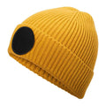 Mustard-Black - Back - Beechfield Patch Circular Patch Beanie