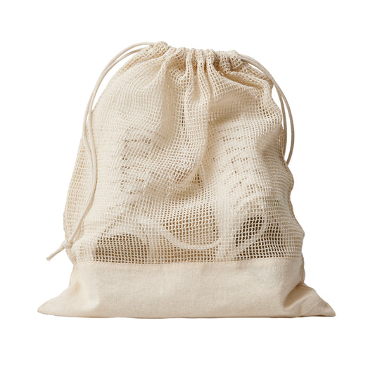 Natural - Front - Nutshell Cotton Drawstring Bag