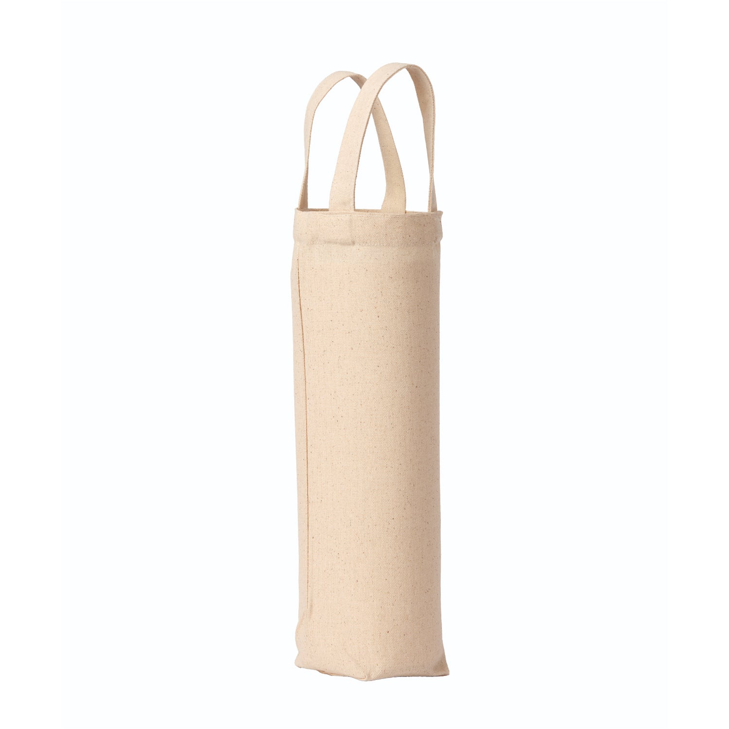 Natural - Front - Nutshell Premium Plain Canvas Recycled Bottle Bag