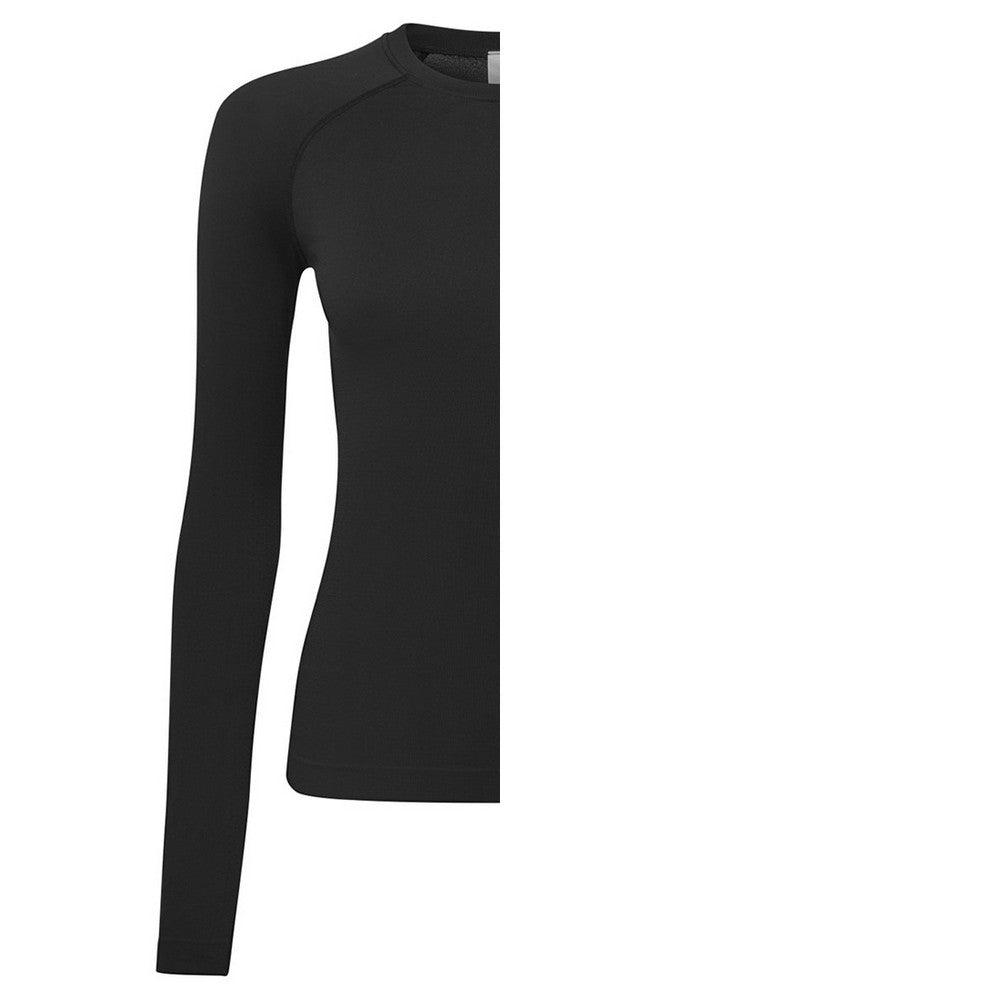 Black - Back - Onna Womens-Ladies Unstoppable Fresh Underscrub Plain Base Layer Top