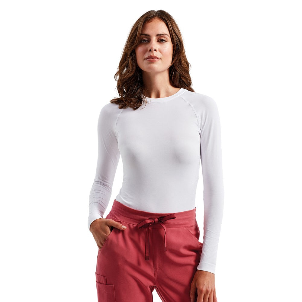 White - Back - Onna Womens-Ladies Unstoppable Fresh Underscrub Plain Base Layer Top