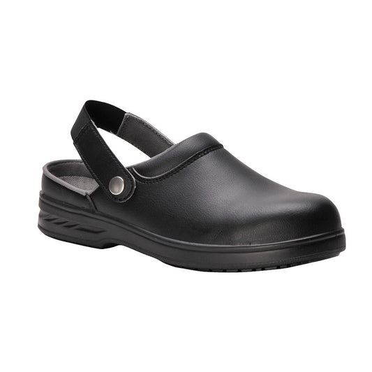 Black - Front - Portwest Unisex Steelite Safety Clog (FW82) - Workwear