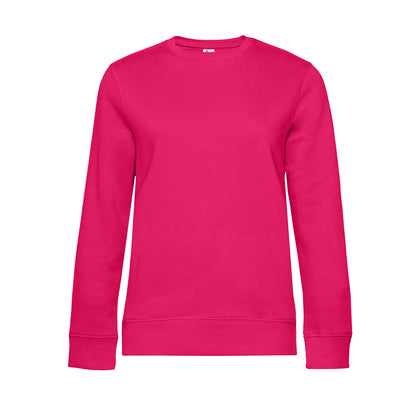 Magenta Pink - Front - B&C Womens-Ladies Queen Crew Neck Sweatshirt