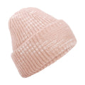 Strawberry Haze - Front - Beechfield Chunky Knit Reverse Patch Beanie
