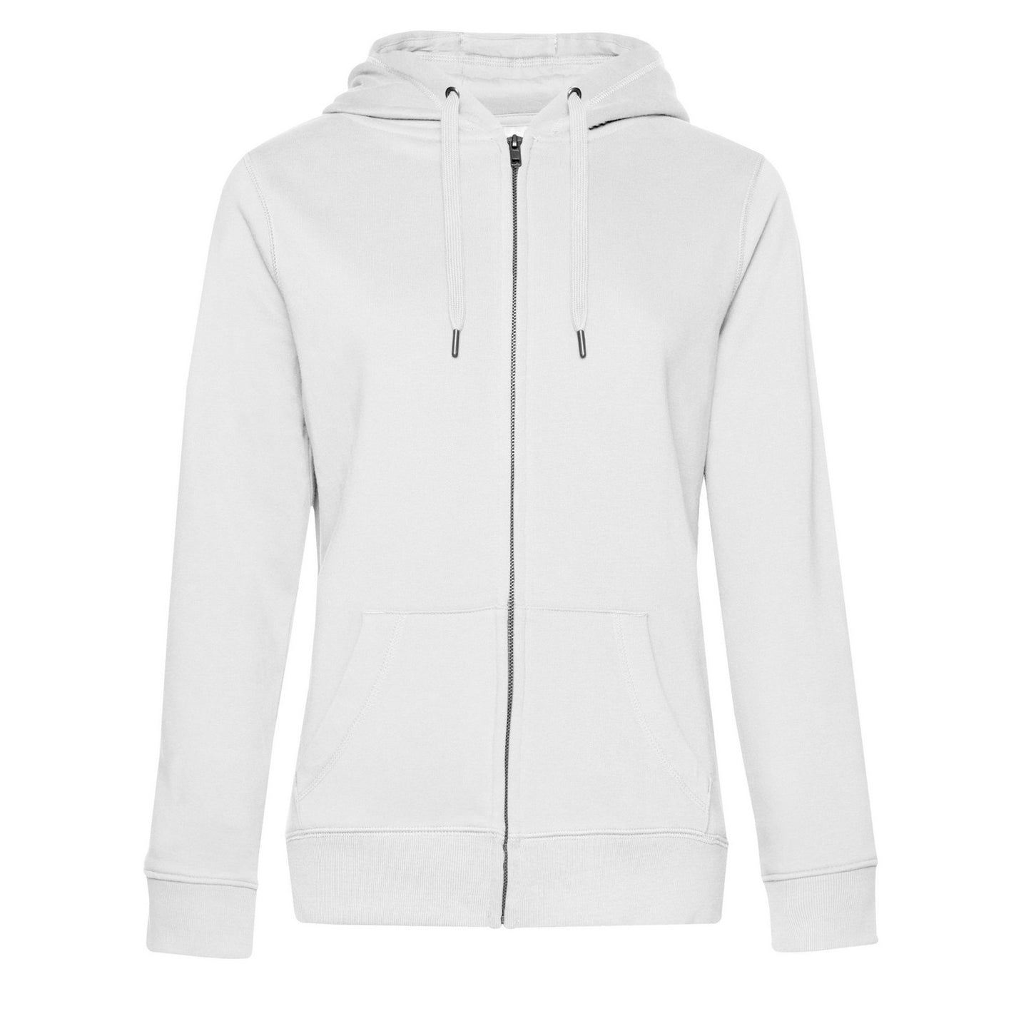 White - Front - B&C Womens-Ladies Queen Full Zip Hoodie