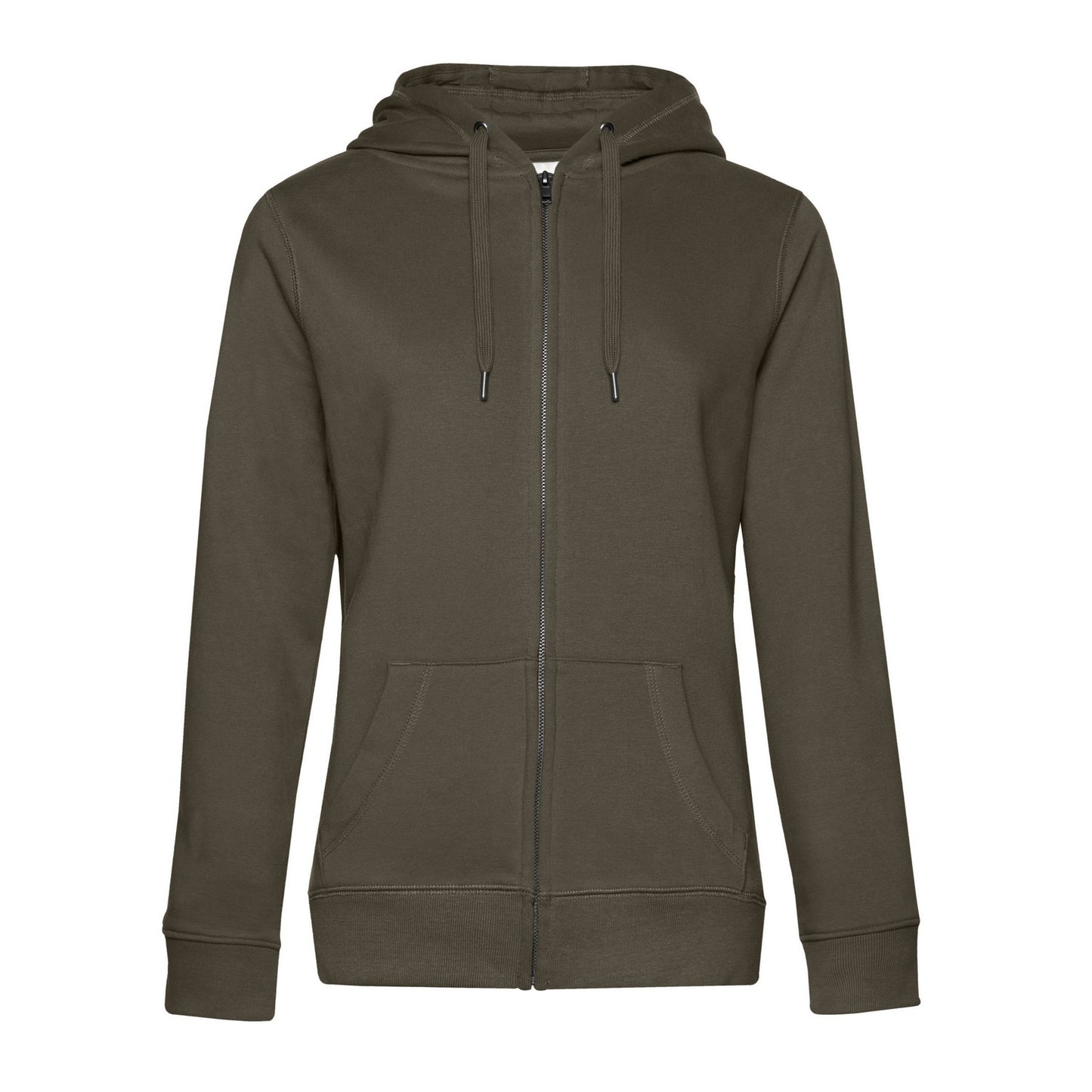 Khaki Brown - Front - B&C Womens-Ladies Queen Full Zip Hoodie