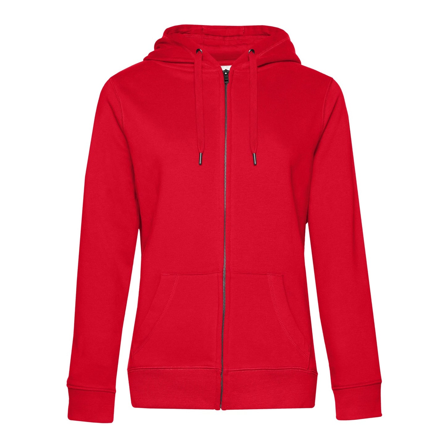 Red - Front - B&C Womens-Ladies Queen Full Zip Hoodie