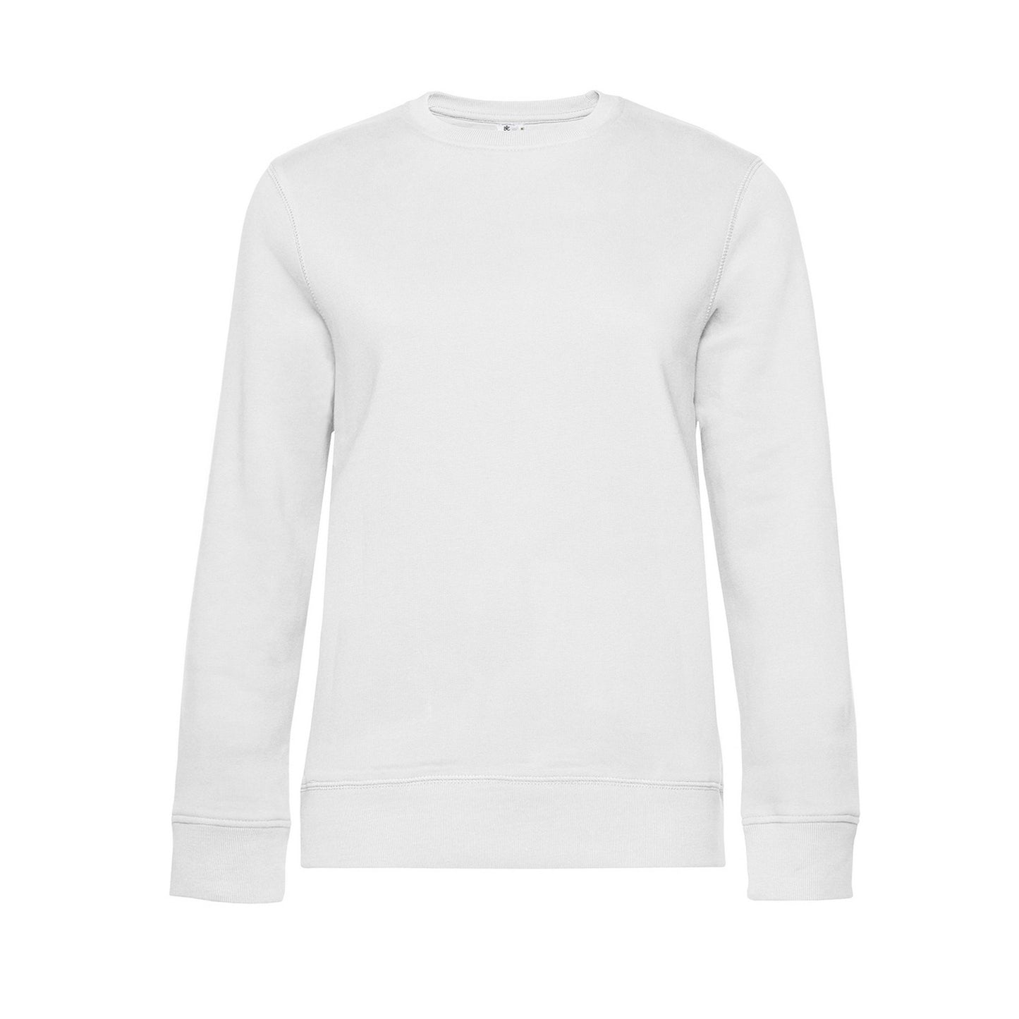 White - Front - B&C Womens-Ladies Queen Crew Neck Jumper