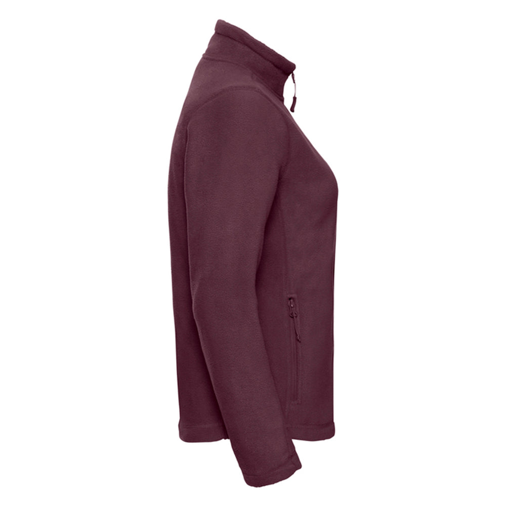 Burgundy - Side - Russell Womens-Ladies Full Zip Outdoor Fleece Jacket