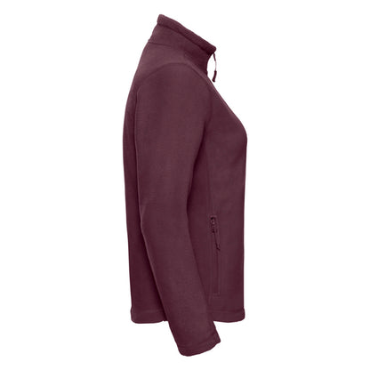 Burgundy - Side - Russell Womens-Ladies Full Zip Outdoor Fleece Jacket