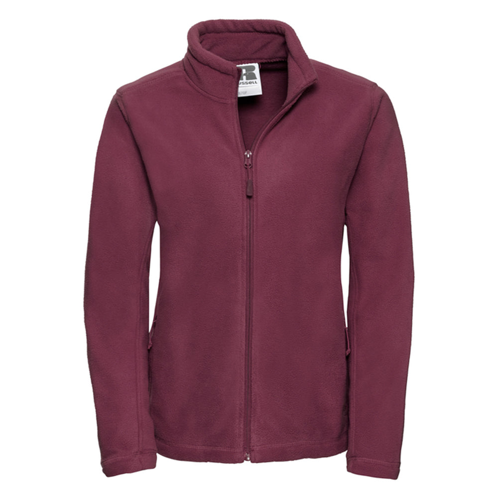 Burgundy - Front - Russell Womens-Ladies Full Zip Outdoor Fleece Jacket