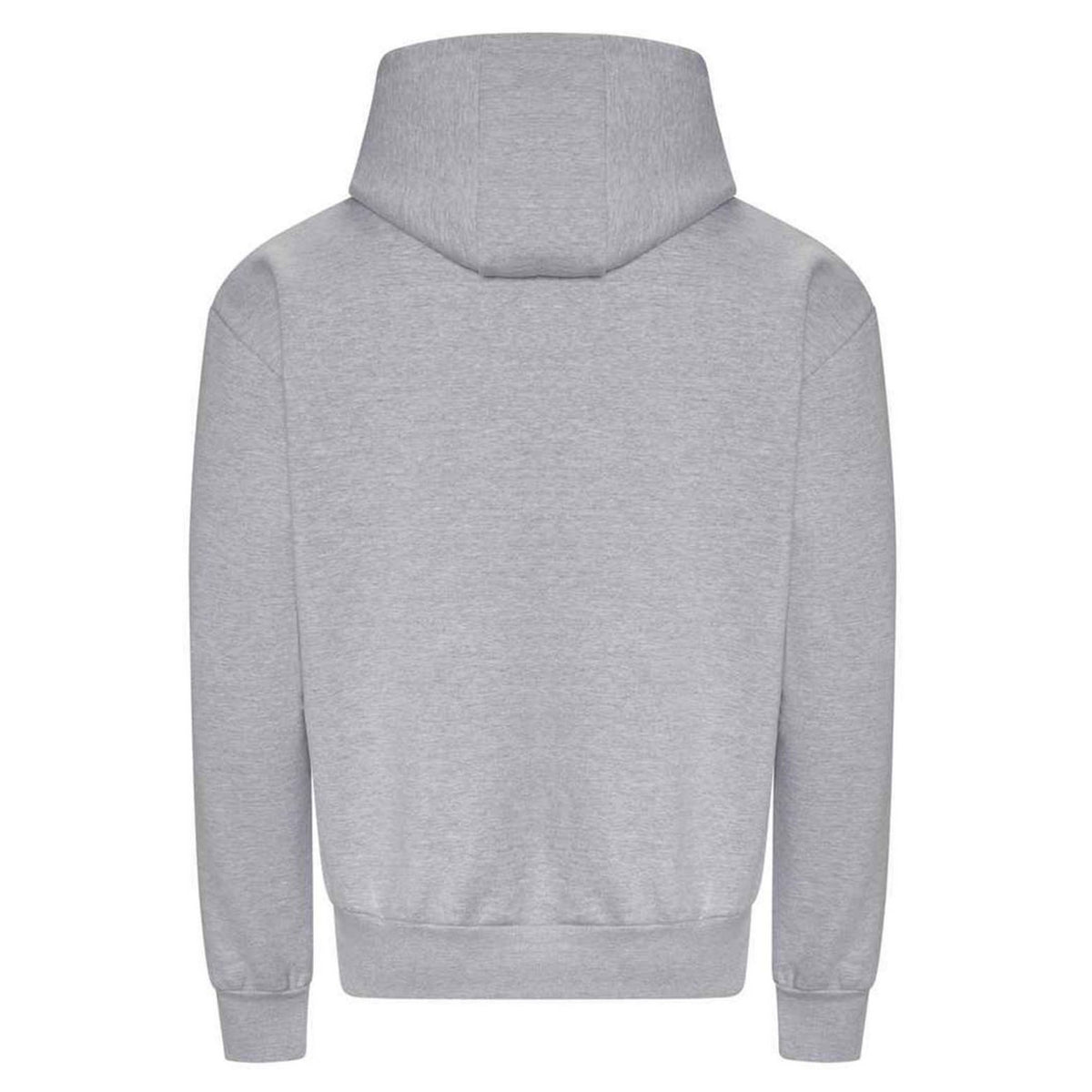 Grey - Back - Awdis Mens Signature Heather Heavyweight Full Zip Hoodie