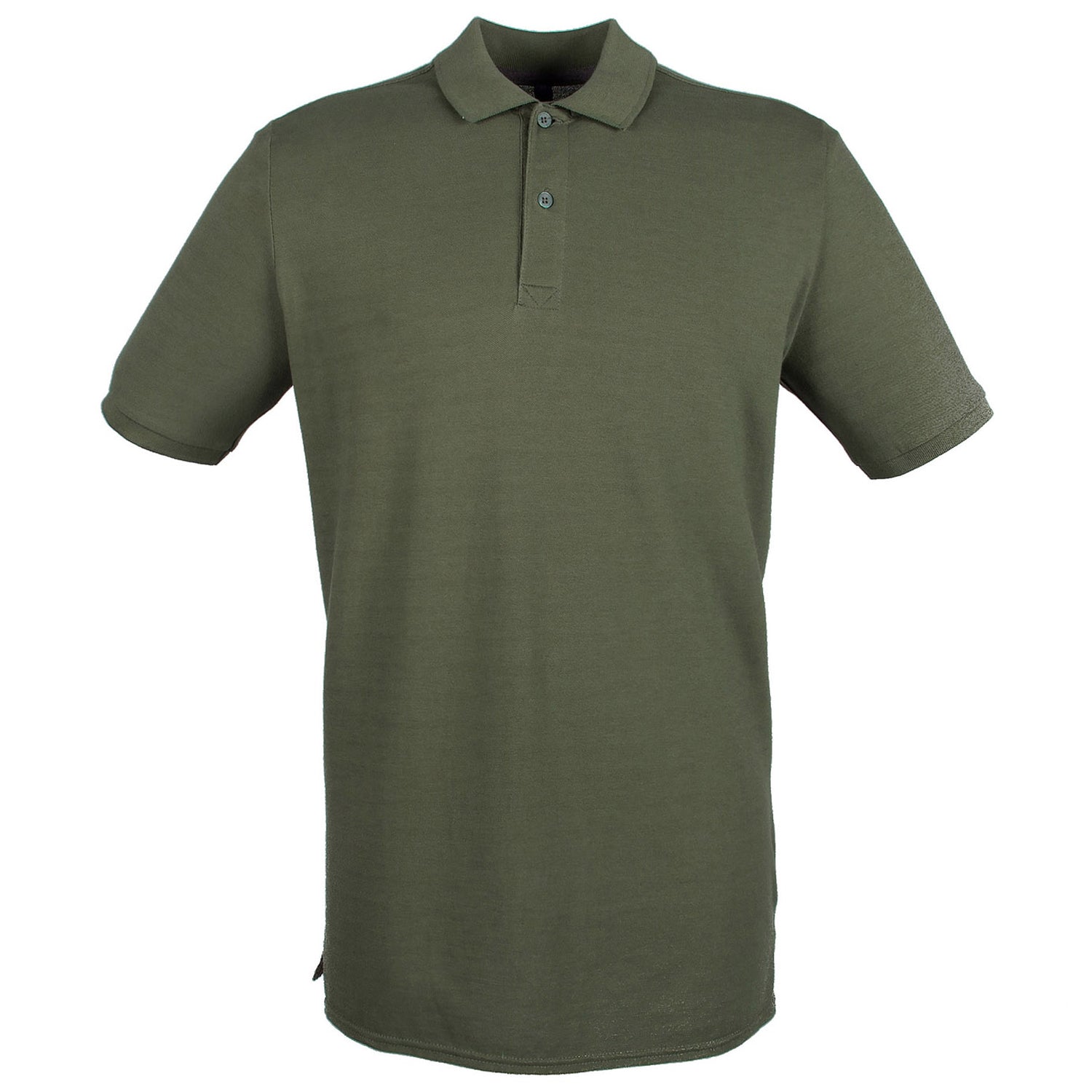 Olive - Front - Henbury Mens Micro Pique Polo Shirt
