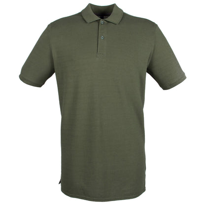 Olive - Front - Henbury Mens Micro Pique Polo Shirt