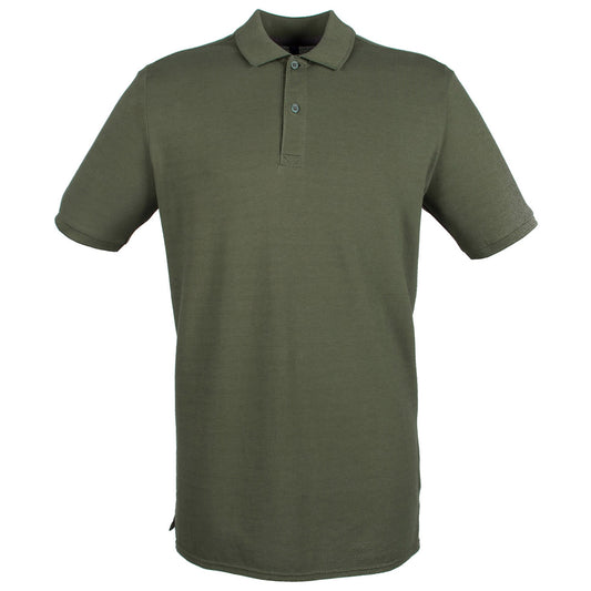 Olive - Front - Henbury Mens Micro Pique Polo Shirt