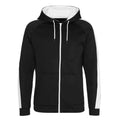 Jet Black-Arctic White - Front - Awdis Mens Polyester Sport Full Zip Hoodie