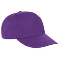 Purple - Front - Result Headwear Houston 5 Panel Cap