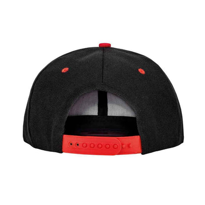 Black-Red - Back - Result Headwear Original Bronx Flat Snapback Cap
