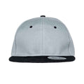 Heather Grey-Black - Front - Result Headwear Original Bronx Flat Snapback Cap