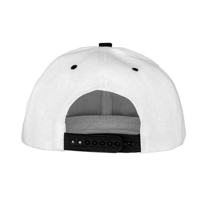 White-Black - Back - Result Headwear Original Bronx Flat Snapback Cap
