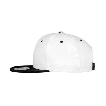 White-Black - Side - Result Headwear Original Bronx Flat Snapback Cap