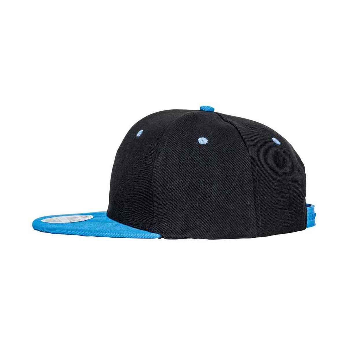 Black-Azure - Side - Result Headwear Original Bronx Flat Snapback Cap