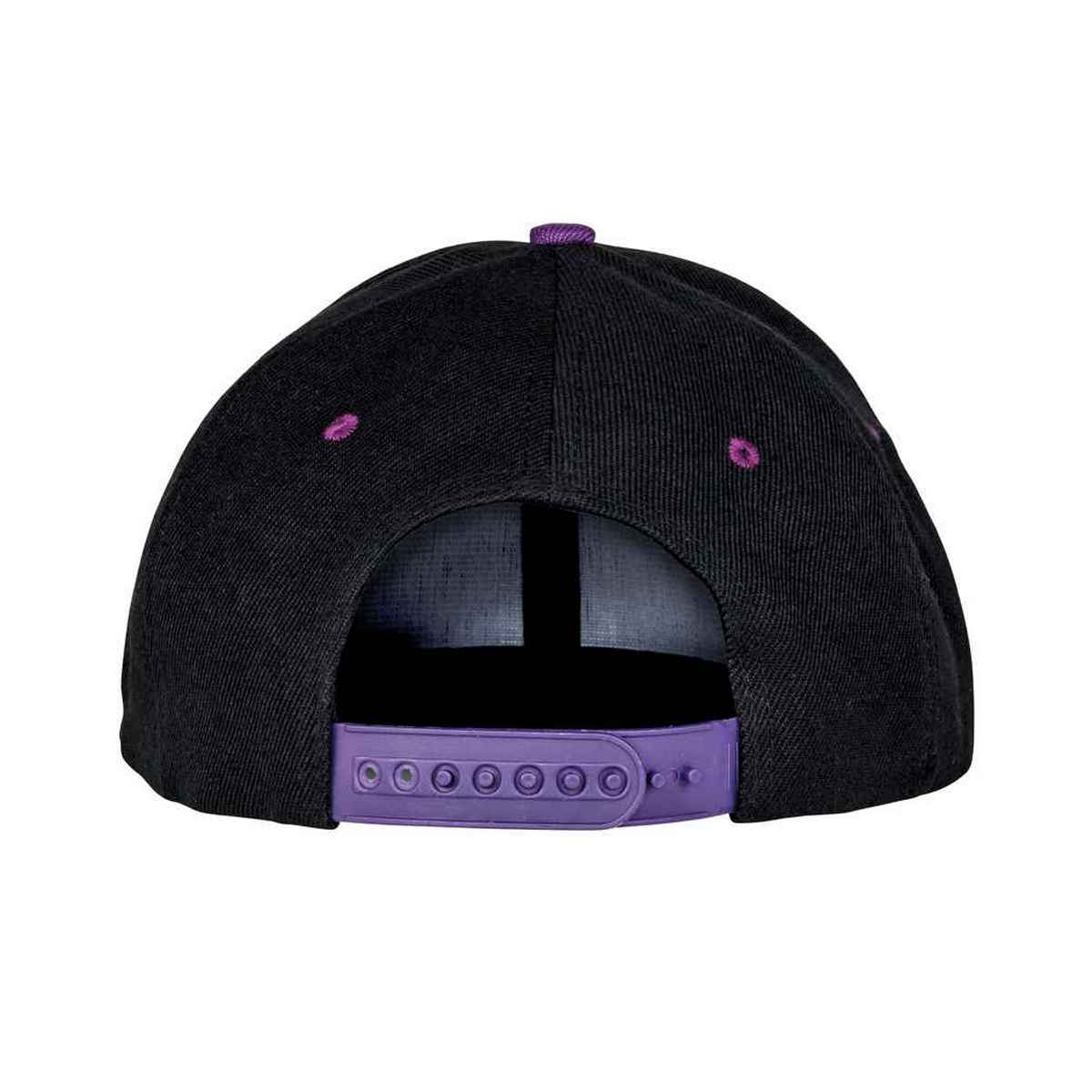 Black-Purple - Back - Result Headwear Original Bronx Flat Snapback Cap