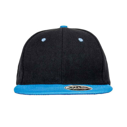 Black-Azure - Front - Result Headwear Original Bronx Flat Snapback Cap