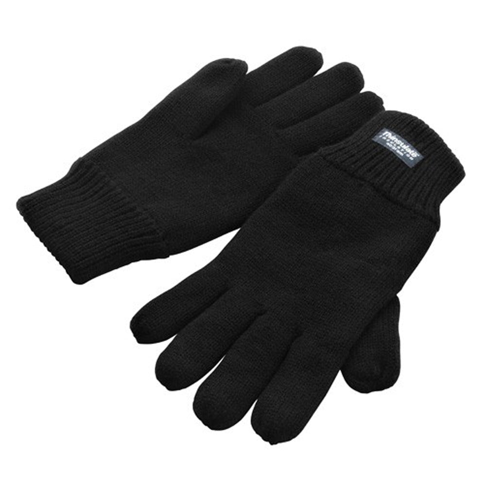 Black - Back - Result Winter Essentials Unisex Adult Lined Thinsulate Winter Gloves