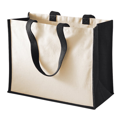 Black - Back - Westford Mill Classic Jute Printable Shopper Bag
