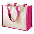 Fuchsia - Back - Westford Mill Classic Jute Printable Shopper Bag