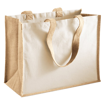 Fuchsia - Side - Westford Mill Classic Jute Printable Shopper Bag