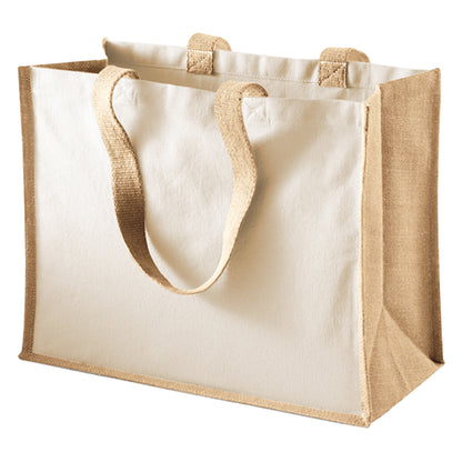 Natural - Front - Westford Mill Classic Jute Printable Shopper Bag