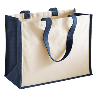 Navy - Front - Westford Mill Classic Jute Printable Shopper Bag