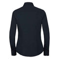 French Navy - Back - Russell Collection Womens-Ladies Polycotton Fitted Long-Sleeved Shirt