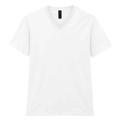 White - Front - Gildan Mens Softstyle V Neck T-Shirt
