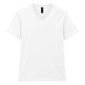 White - Front - Gildan Mens Softstyle V Neck T-Shirt