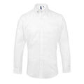 White - Front - Premier Mens Signature Oxford Long-Sleeved Formal Shirt