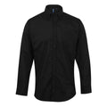 Black - Front - Premier Mens Signature Oxford Long-Sleeved Formal Shirt